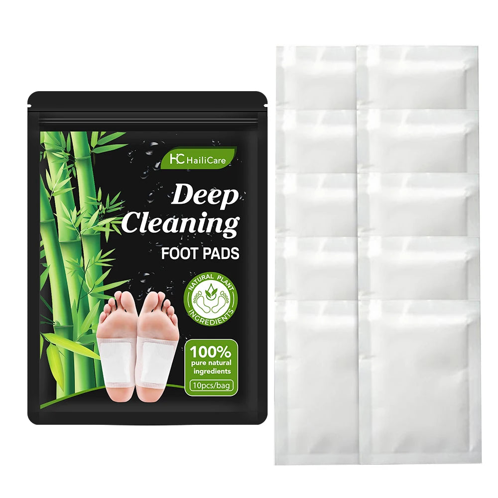 10pcs/Bag Foot Pads Detoxifying All-natural Bamboo Foot Detoxifying Deep Cleansing Improve Sleep Relaxation Relief Stress