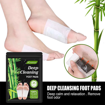 10pcs/Bag Foot Pads Detoxifying All-natural Bamboo Foot Detoxifying Deep Cleansing Improve Sleep Relaxation Relief Stress